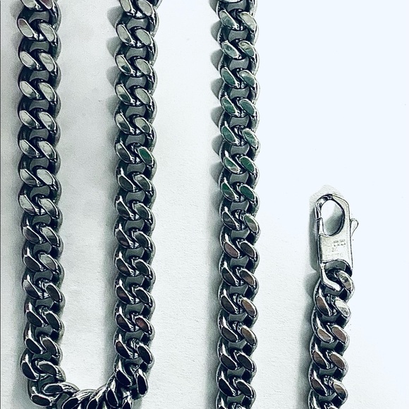 18k stainless steel made in Italy OTC Cuban Link Silver chain. - Picture 3 of 14